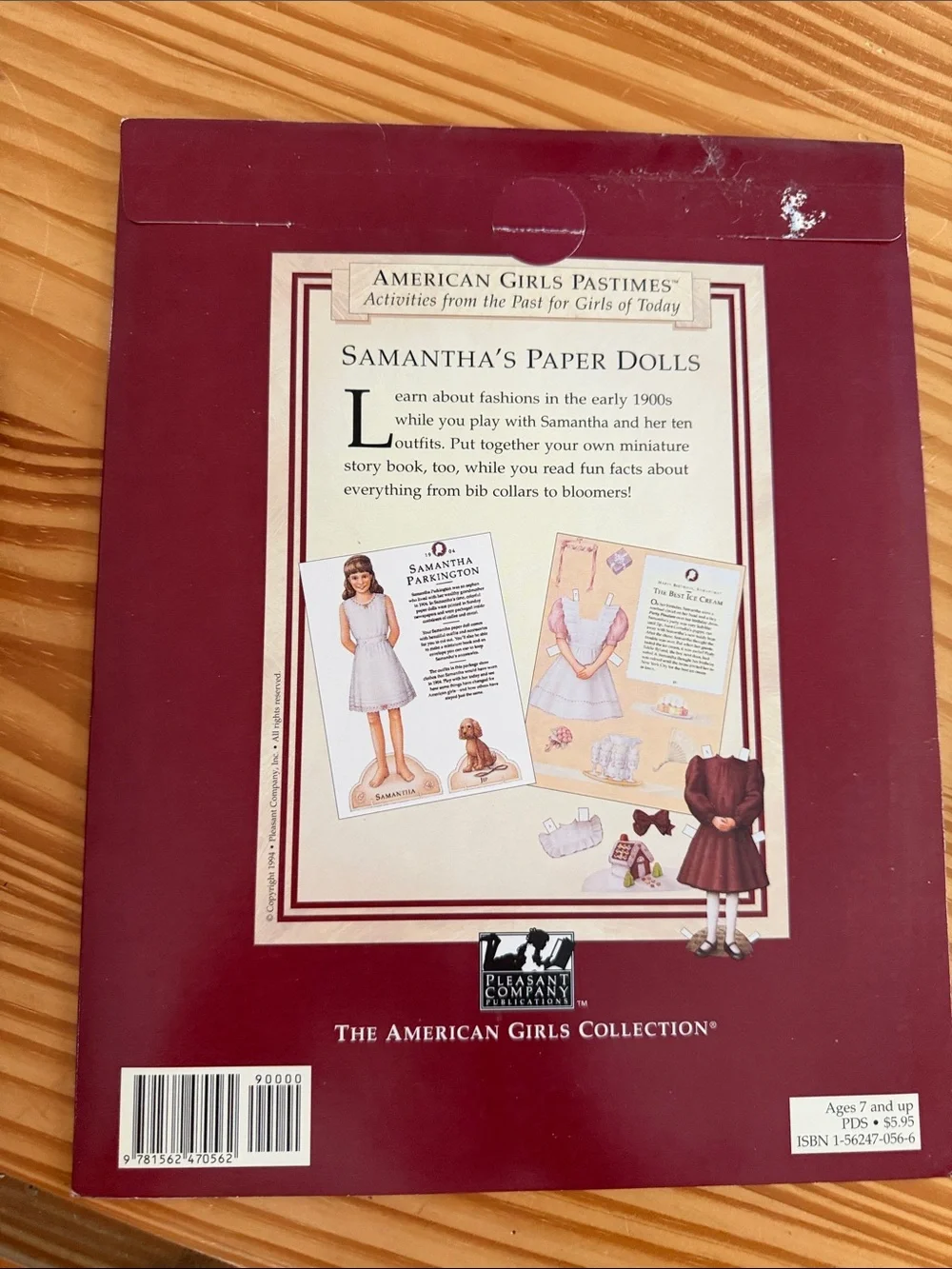 American Girl Samantha Pastimes Set of 4 Theater, Paper Dolls, Craft, Cook - NEW